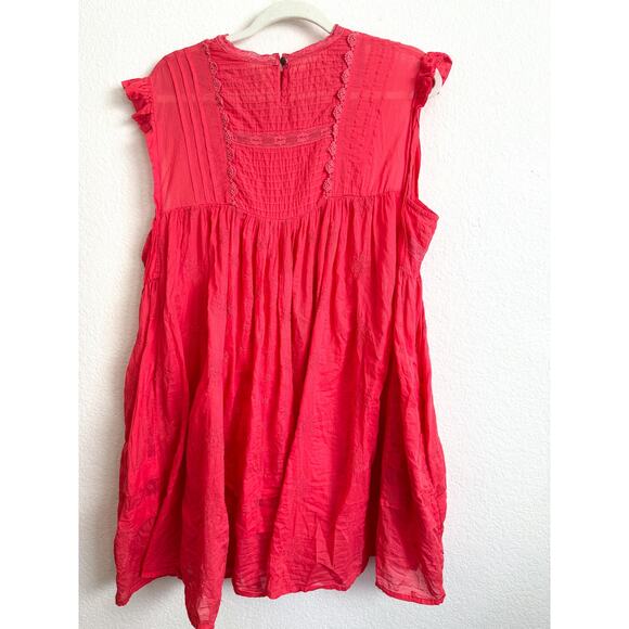 Free People Nobody Like You Embroidered Coral Mini Dress - Picture 5 of 13